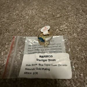 Starlight Drops Blue Topaz Gold Plated Ring